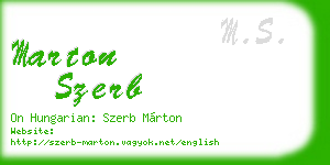 marton szerb business card