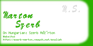 marton szerb business card